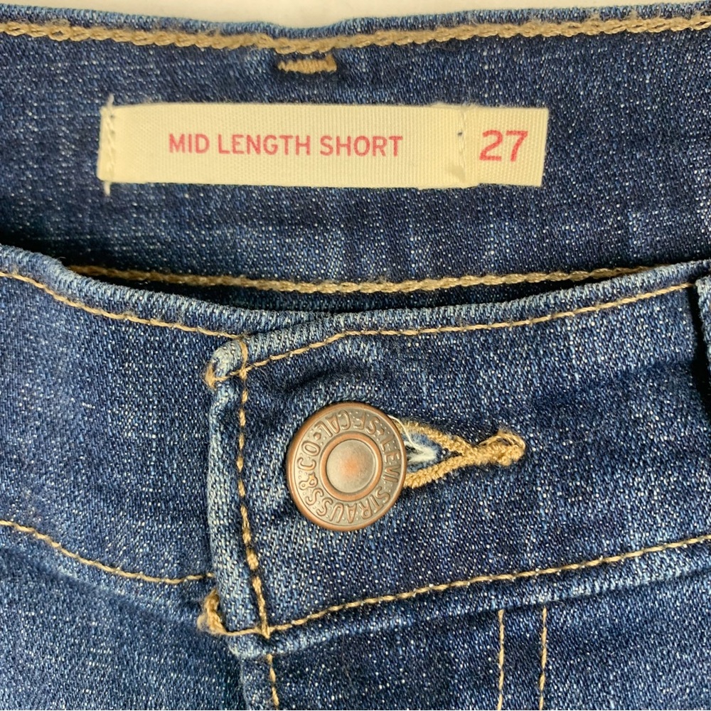 Levi’s Mid Length Denim Shorts Dark Wash size 27 - Picture 5 of 11